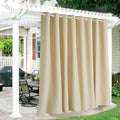 RYB HOME Extra Wide Outdoor Curtains for Patio Waterproof Heavy Duty Thermal Insulated in Summer Full Coverage Privacy for Porch, Cabana & Pool, W120 x L84, Biscotti Beige, 1 Panel