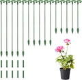 15-Pack Adjustable Plant Support Stakes with Movable Clips, 3-Size(6.7/10.6/14.6in) Green Garden Stakes for Potted Plants Indoor Outdoor, Orchid Tomato Rose Single Stem Support, Sturdy & Reusable