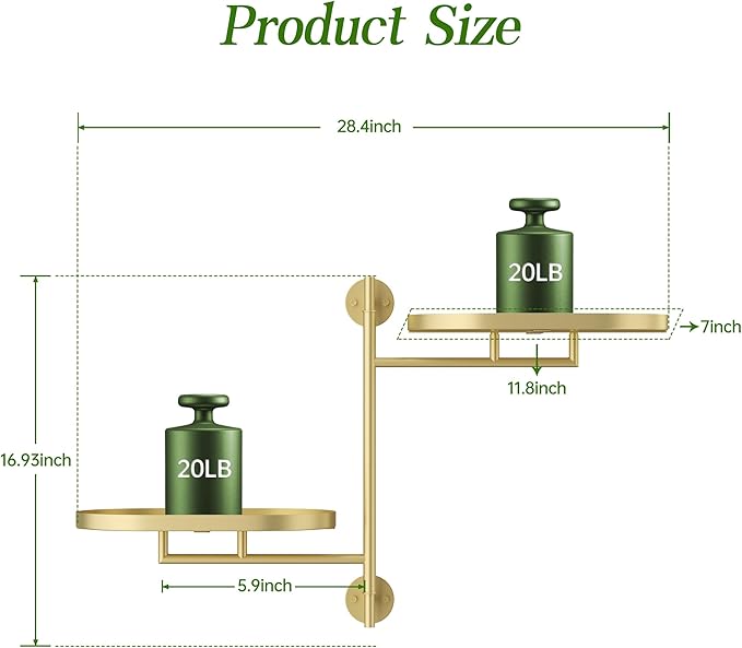 Window Rotating Plant Stand Shelf Indoor Gold Metal Floating Shelves 2-Tier Wall Mount Plant hanger Holders for Wall Planter Modern Home Decor window sill gifts