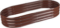 Raised Garden Bed Galvanized Planter Box Outdoor, Rot-Resistant Metal Garden Bed Planter for Vegetables Flower Herb (8ft, Brown)