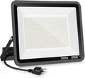 300W LED Flood Light Outdoor,2000W Equivalent 5000K Daylight White Super Bright FloodLight with Plug,43500LM IP66 Waterproof Commercial Lighting for Sports Fields,Counts,Arena,Stadium