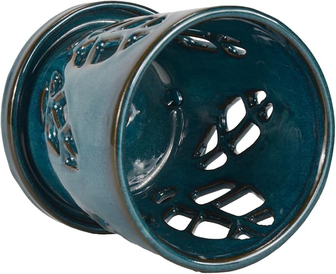 W&W Orchid Pot with Holes and Saucer for Repotting, Teal, 5.5 Inch
