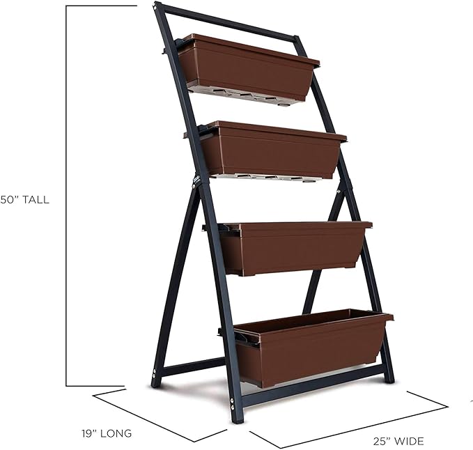 Outland Living 4-Ft Raised Garden Bed - Vertical Garden Freestanding Elevated Planters 4 Container Boxes - Good for Patio Balcony Indoor Outdoor - Perfect to Grow Vegetables Herbs Flowers