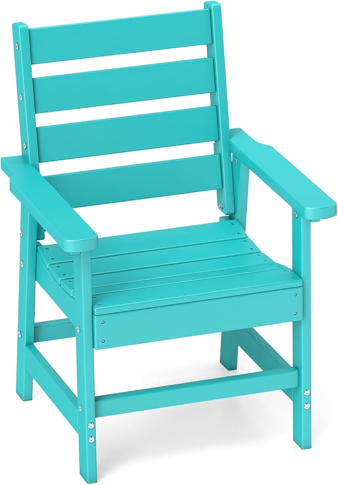 GREENVINES Outdoor Dining Chair | HDPE | Patio Chairs | All-Weather | Aqua