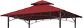 Eurmax USA High Performance Grill Gazebo Canopy Replacement Cover 5x8 BBQ Gazebo Shelter Top（Burgundy）