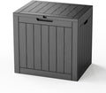 35 Gallon Outdoor Deck Box, Lockable Waterproof Outdoor Storage Boxes For Garden Tools,Indoor Cushions,Accessories Outside Storage Resin Weatherproof Container(Black)
