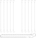 RIFNY Silver Chain for Hanging Plants, 24 Inch Small Plant Chains for Hanging Baskets Kits with Hooks for Bird Feeders Planters Billboards Lanterns Wind Chimes Ornaments Outdoor Indoor Use (10 PCS)