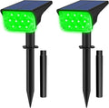 T-SUNUS Green Solar Spot Lights Outdoor Landscape Spotlights 2 Pack Dusk to Dawn Waterproof IP65 for St Patricks Day Halloween Christmas Accent Uplighting for Tree Yard Statue Graveyard Driveway Flag