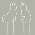 Cat-Shaped Small Trellis for Potted Plants, 13 inches Hoya Trellis 2 Pack, Metal Plant Trellis for Climbing Plants Indoor, Houseplants Trellis Indoor (White)