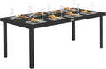 Outsunny 75" x 35" Outdoor Dining Table for 8 People, Rectangular Aluminum Frame Garden Table with All-Weather Faux Wood Top for Garden, Lawn, Patio, Black