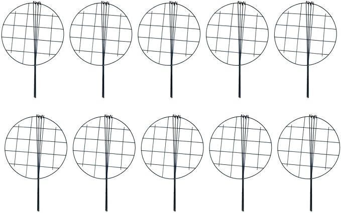 MTB Supply 10 Pack 16 x 24 inch Peony Cages,Grow Through Plant Support Stakes, Flower Support Hoops Heavy Plants Brace Rings