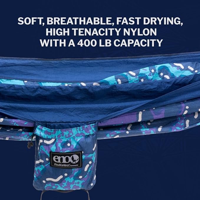ENO, Eagles Nest Outfitters DoubleNest Lightweight Camping Hammock, 1 to 2 Person, Special Edition Colors, ATC