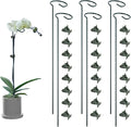6 Pack Plant Support Stakes with 24 Pcs Plant Clips,Single Stem Support Stake Plant Cage Support Ring for Garden Flowers Rose Tomatoes Peony Lily Rose Herbs Vegetable (16 Inch)