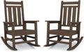 KINGYES Oversized Outdoor Rocking Chair Set of 2, All-Weather Patio Rocking Chairs for Porch, HDPE Outdoor Patio Rockers with High Back & Wide Seat for Garden, Lawn, Coffee
