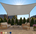 GORILLA GRIP Heavy Duty Sun Shade, UV Protection Fade Tear and Rust Resistant Rectangle Sunshade Canopy, Curved Edges Blocks Sunlight, Breathable Sail, Outdoor Patio, Lawn Garden, 8x12 FT Gray