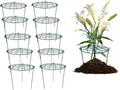 MTB Supply 10 Pack 16 x 24 inch Peony Cages,Grow Through Plant Support Stakes, Flower Support Hoops Heavy Plants Brace Rings
