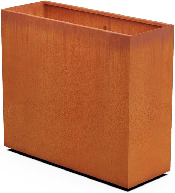 Plantercraft Large Rectangular Planters for Outdoor Plants – 48x18x42 Extra Large Corten Steel Planter for Privacy Screen | Heavy Duty Metal Planter Box for Patio, Deck & Commercial Spaces