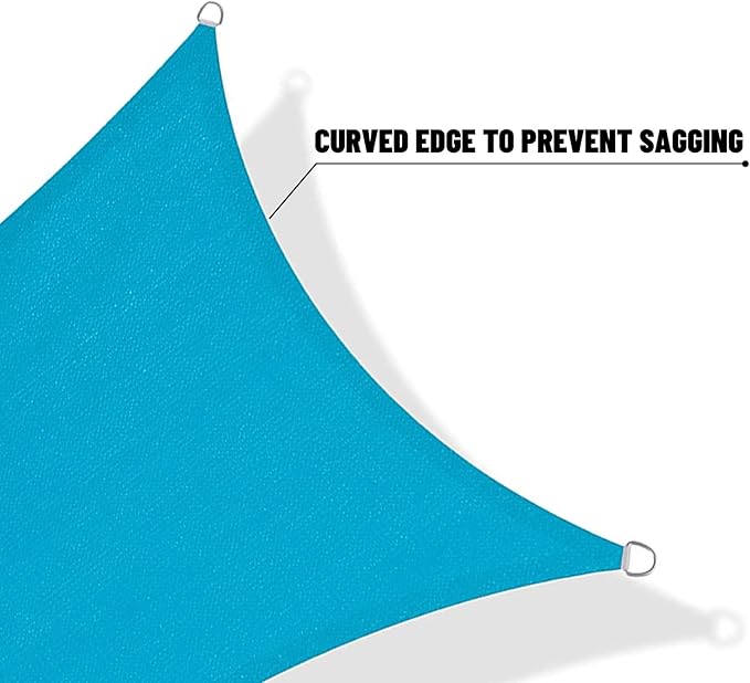 SUNNY GUARD Sun Shade Sail 20' X 26' Rectangle Turquoise Blue UV Block Sunshade for Backyard Yard Deck Patio Garden Outdoor Activities and Facility(We Make Custom Size)