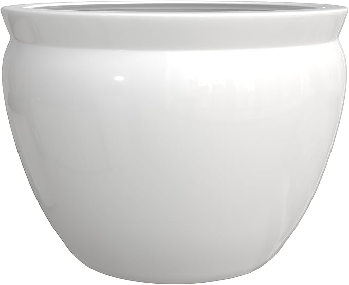 Red Lantern Large 22" White Porcelain Fishbowl Planter