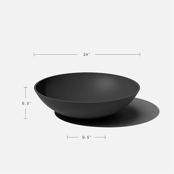Veradek 24" Lane Round Bowl Planter for Indoor or Outdoor Use - 2-Pack Black
