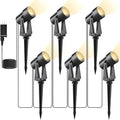 Svater Low Voltage Landscape Lighting Outdoor, 3W 250 LM Plug-in Outdoor Spotlights with Transformer for House Yard Pathway, 3000K Warm White Spot Lights IP65 Waterproof - 6 Pack