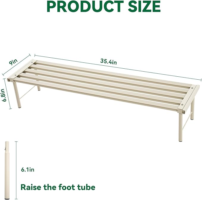 Metal Plant Stand, Rust-proof Aluminum Flower Pot Stand, Heavy Duty Planter Display Shelving for Patio Balcony Garden Living Room Decorative (White, 35.4 Inch)