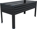 Galvanized Raised Garden Bed with Legs,48×24×30in Elevated Planter Box for Backyard,Garden, Patio, Balcony, 350lb Capacity,Planters for Outdoor Plants,Black