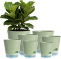 GARDIFE 2026 Upgraded Self Watering Plant Pots with Drainage Hole, 8/7/6.5/6/5.5/5/4 Inch Flower Planting Containers for House Plants, African Violet, Flowers, Cactus (Green, 8+7+6.5+6+5.5+5+4 inch)