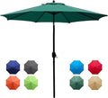 Sunnyglade 9Ft Patio Umbrella Outdoor Table Umbrella with 8 Sturdy Ribs (Dark Green)