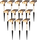 Solar Spot Lights Outdoor Adjustable Beam & PC Light Guide Column, 12 Pack Solar Lights Outdoor Waterproof IP65, 2 Modes & Auto On/Off Landscape Spotlights for Garden Yard Pathway Tree (Warm Yellow)