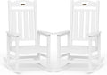 Oversized Rocking Chairs Outdoor Set of 2, High Back Porch Rocker Chair, HDPE All Weather Resistant Rocking Chairs for Patio, 380lbs Weight Capacity, White