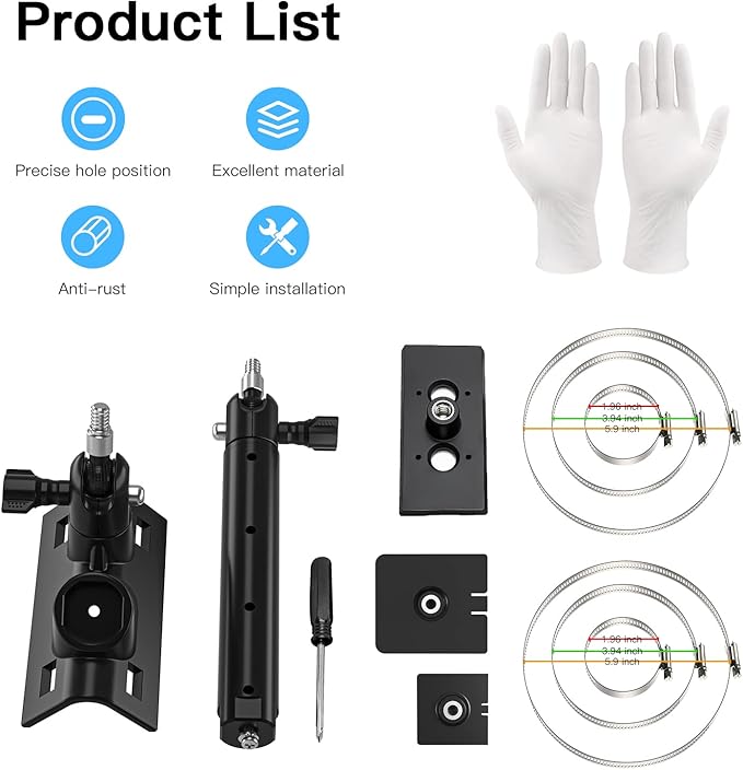 HOLACA 2-in-1 Pole Mounting Bracket for Ring Stick Up Cam/Spotlight Cam Pro/Plus/Outdoor Cam Plus, Solar Panel and Battery Outdoor Mount Accessories
