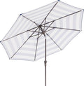 JEAREY 9FT Outdoor Patio Umbrella with Solar Lights, LED Lighted Pool Umbrella with Tilt and Crank, Outdoor Table Umbrellas for Deck, Yard & Market (Blue White Striped)