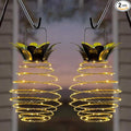 2 Pack Outdoor Solar Hanging Lantern Lights - 60LED Waterproof Solar Pineapple Light Outdoor for Garden,Yard Porch Lawn Backyard Landscape Pathway Patio Outside Gardening