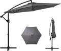 Shintenchi Patio Offset Umbrella with Easy Tilt Adjustment,Crank and Cross Base, Outdoor Cantilever Hanging Umbrella, Sunshade Free Standing Canopy, Dark Gray