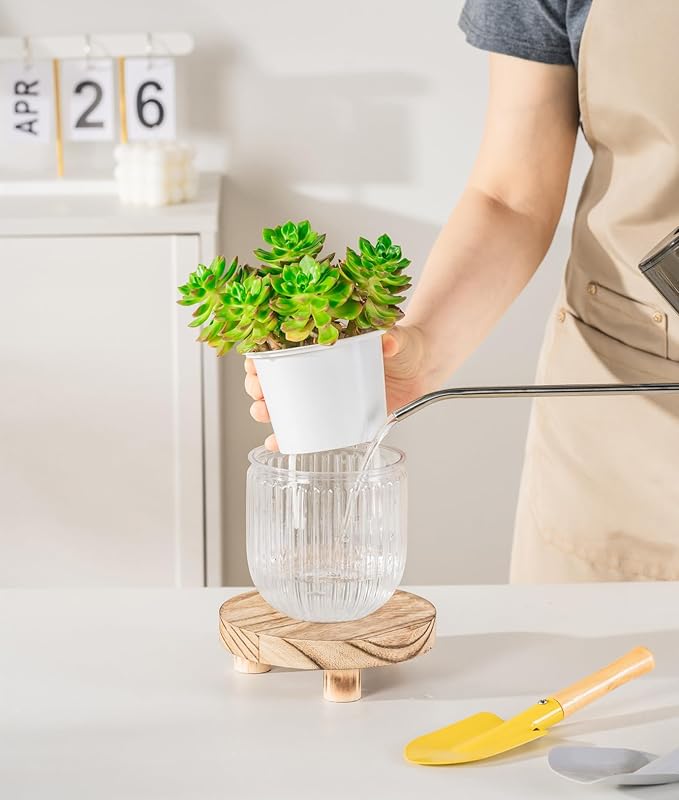 Melphoe Self Watering Pots for Indoor Plants Planter, 4.3 Inch 2 Pack Planters Self Watering Plant Pots for Flower, Houseplants, Succulent, African Violets and Cactus with Drainage