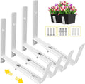 LukLoy Window Planter Box Brackets, 4 Pack Adjustable Heavy Duty Wall Mount Window Flower Boxes Outdoor with Bracket (6 to 12 in), with 70lbs Capacity, White