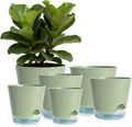 GARDIFE 2026 Upgraded Self Watering Plant Pots with Drainage Hole, 7/6.5/6/5.5/5/4 Inch Flower Planting Containers for House Plants, African Violet, Flowers, Cactus (Green, 7+6.5+6+5.5+5+4 inch)