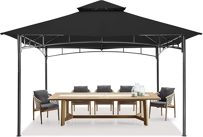 MASTERCANOPY Outdoor Garden Gazebo for Patios with Stable Steel Frame (11x11, Deep Grey)