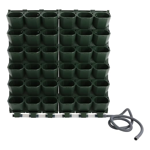 Self Watering Planters with Timer and Rain Sensor, 36-Pocket Wall Mounted Vertical Garden System - Automatic Drip Irrigation Kit for Indoor Outdoor Balcony, Grow Herbs Vegetables Flowers