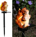 Squirrel Garden Decor Solar Lights Outdoor Decoration Pathway Stakes Decorative Statue Patio Yard Lawn Porch Cute Animal Figurines Resin Ornaments Waterproof Housewarming Gift