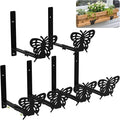 Adjustable Window Box Brackets, 6 to 12 inch Heavy Duty Window Planter Box Brackets, Butterfly Shape Wall Mount Flower Box Holder, 6 Pack
