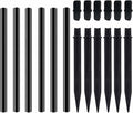 Flame Lamp Extension, Ground Stake and Joint Connector Kit to Make Solar Flashlight Torch Taller, 6 Sets