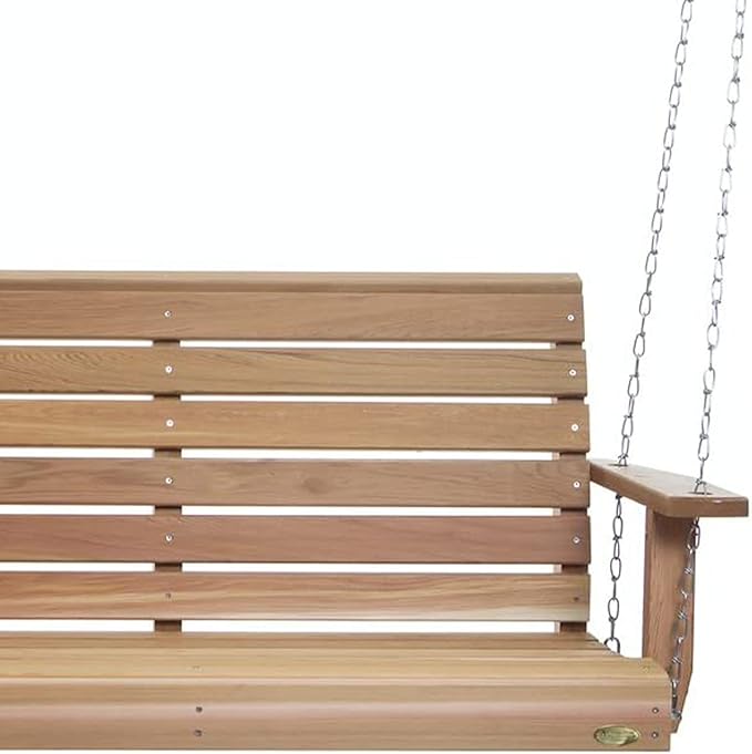 All Things Cedar Wooden Porch Swing, Outdoor Patio Furniture, 6 Foot, Natural