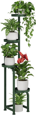 Bamworld Corner Plant Stand Indoor Outdoor, Tall Metal Flower Pot Stands for Multiple Plants, 4 Tier Dark Green Heavy Duty Plant Shelf for Patio Garden Balcony Living Room Bedroom(Patent Design)