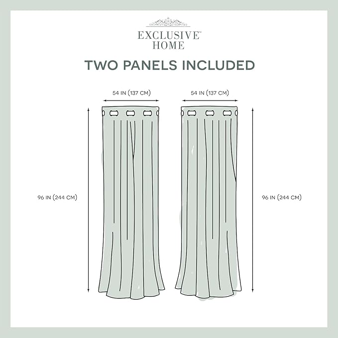 Exclusive Home Canopy Stripe Indoor/Outdoor Grommet Top Curtain Panel, 54"x96", Teal / White, Set of 2
