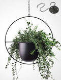 Hanging Planters for Indoor Plants with 5.5" Pot + Ceiling Hook + Extender Chain | Hanging Plant Holder, Metal Minimalist Planter, NO Plant incld