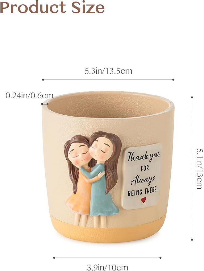 Gardening Gifts for Women: 5.3in Plant Pot Gifts for Gardener - Plant Mom Presents for Gardener - Plant Pot Garden Presents for Mom Friends Lady Christmas Birthday Mothers Day