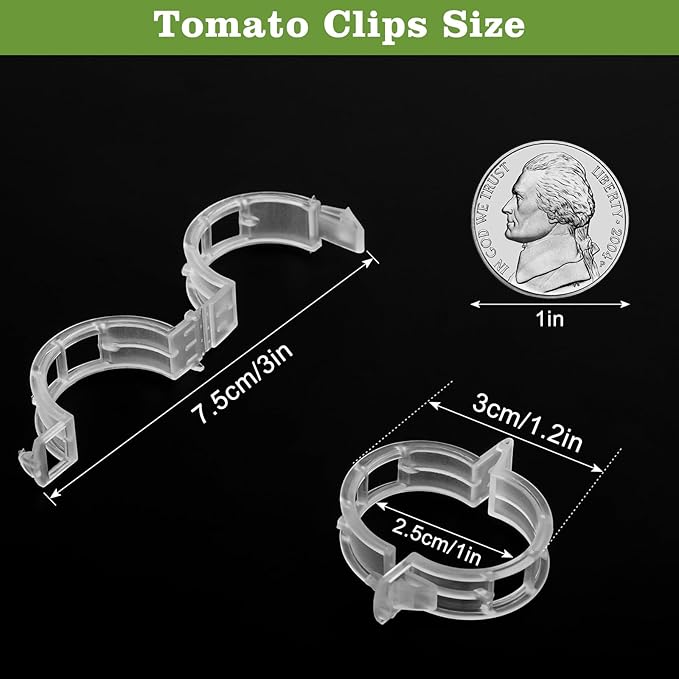 FEED GARDEN 120Pcs Plant Clips for Climbing Plants-Tomato, Cucumber, Grape & Vegetable Plant Supports, Reusable Tomato Clips Plastic Garden Clips, White