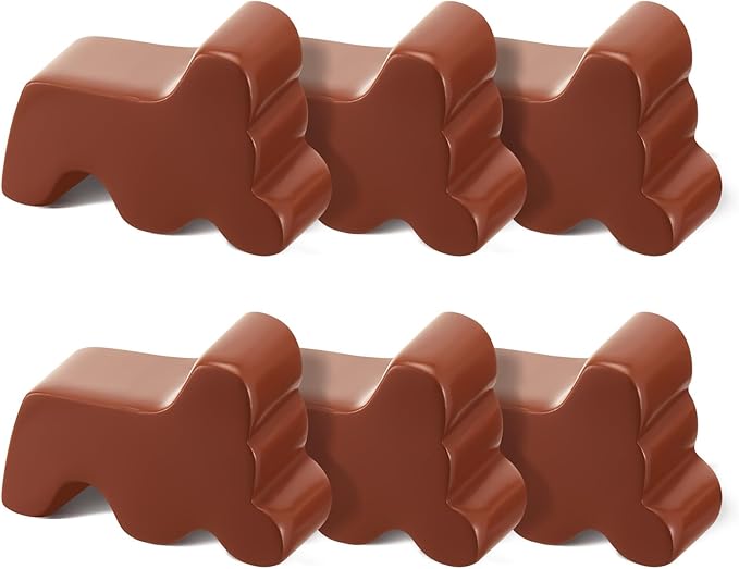 Kigeli 6 Pcs Resin Garden Pot Feet for Outdoor Planters 3 Inch Long 1.5 Inch Tall Flower Handmade Elevator Plant Feet Frost Proof Lifter for 14-20 in Pot(Brown)